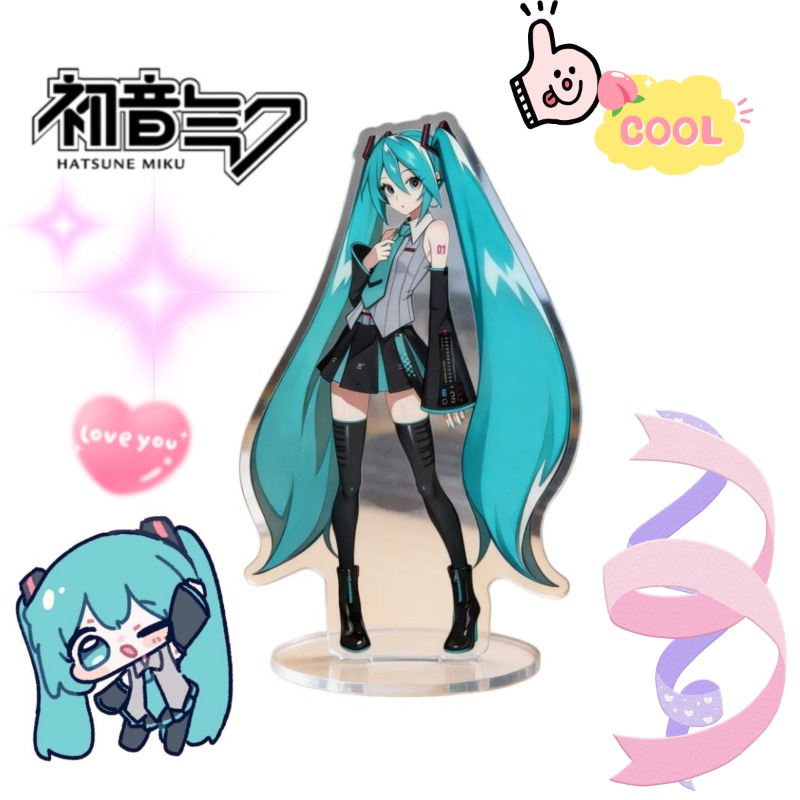 Anime Cosplay Rental - ฮัตสึเนะ มิกุ 10 ซม. อะคริลิคสแตนดี้ตัวละครอนิเมะน่ารักพิมพ์ HD