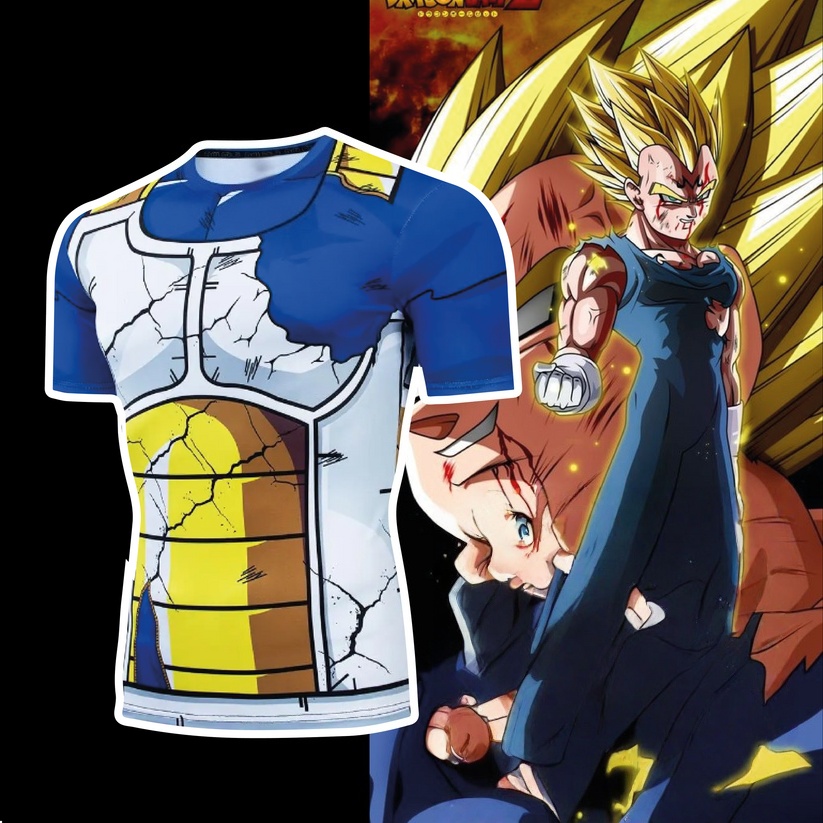 Dragon Ball Saiyan Armor - เสื้อยืดพิมพ์ลาย 3 มิติ ระบายอากาศได้ดี รุ่นซัมเมอร์ 2026