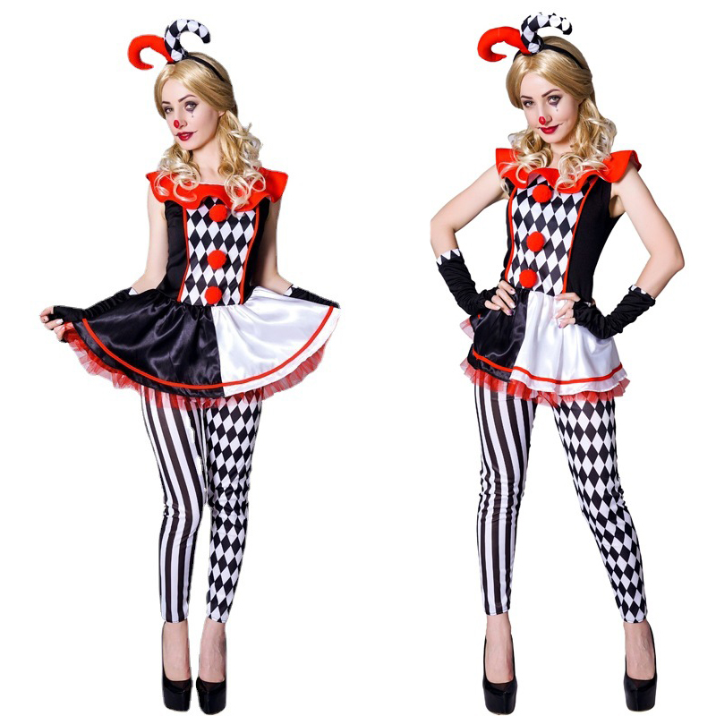 Anime Harley Quinn Cosplay - ผู้หญิง Harley Harleyquinn Clown Monster เครื่องแต่งกายฮาโลวีน