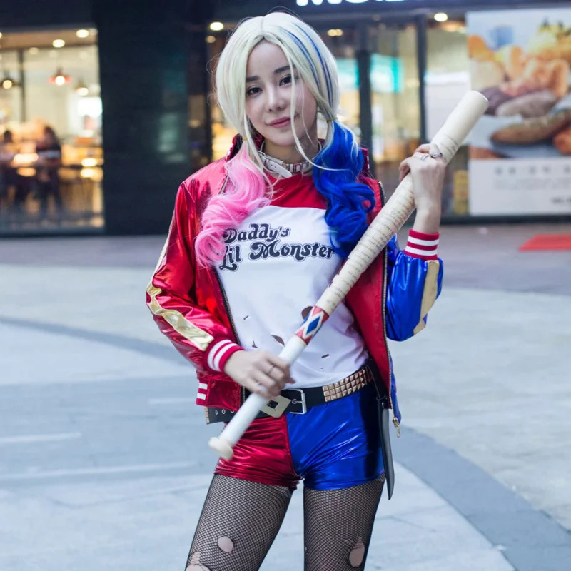 Anime Harley Quinn Cosplay - ชุดคอสเพลย์ฮาร์ลีย์ ควินน์ อนิเมะ Suicide Squad ชุดเดรส