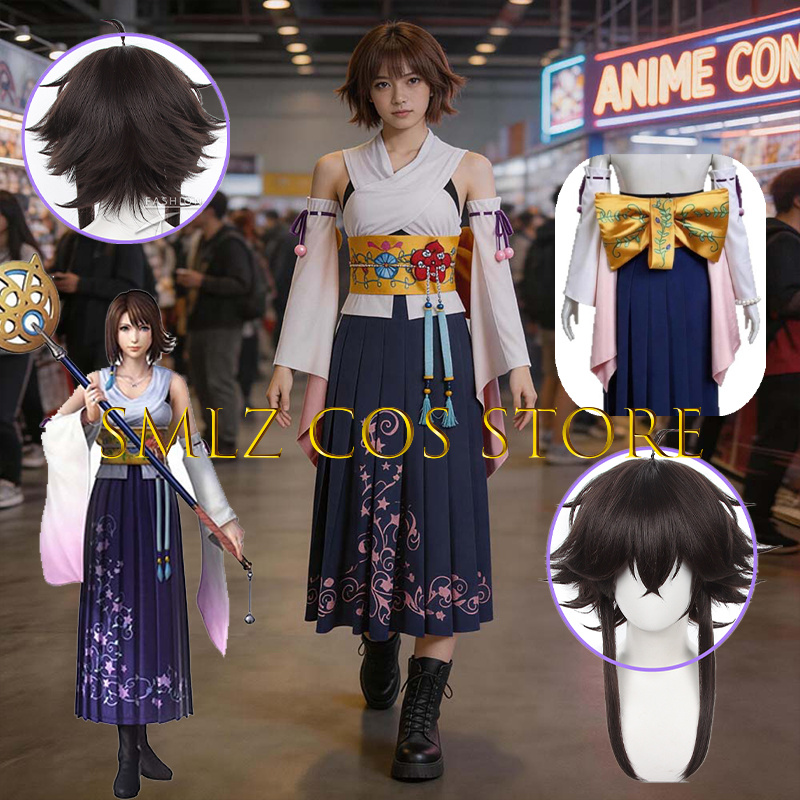 Anime Cosplay Female Characters - Smlz FFX ยูน่าคอสเพลย์อะนิเมะ FF10 X เครื่องแต่งกายผู้หญิงคุณ