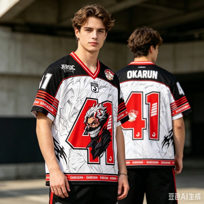 Cosplay Korean Anime - เสื้อแข่งปี 2026 # เสื้อยืดโอเวอร์ไซส์ลายอนิเมะ 41 แดนดาดัน