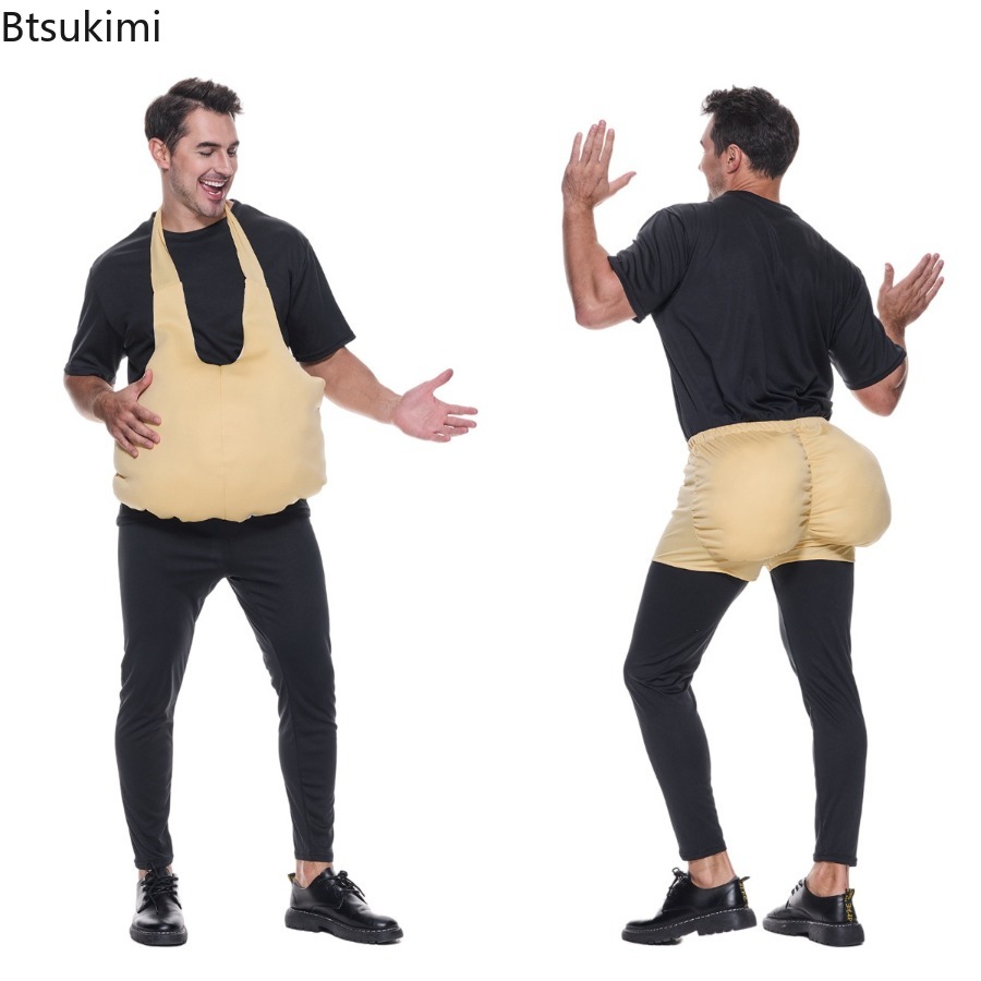 Anime Cosplay Pregnant - อุปกรณ์ประกอบฉากสำหรับสวมบทบาท หญิงตั้งครรภ์ท้องปลอม ก้นปลอมตลก สำหรับคอสเพลย์ผู้ชาย ชุดแฟนซี งานปาร์ตี้ฮาโลวีน