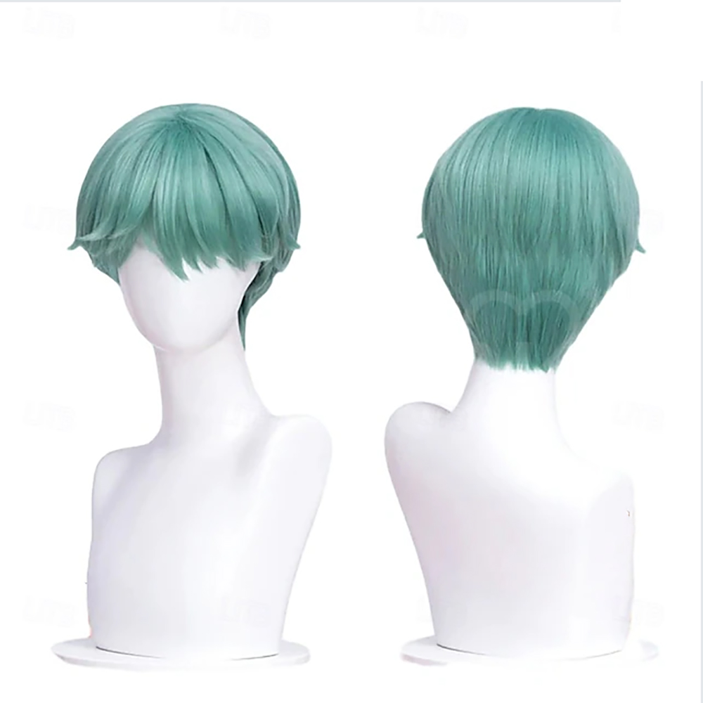 Cosplay Korean Anime - วิกผมสังเคราะห์ สำหรับคอสเพลย์ แรงบันดาลใจจากไอดอลเกาหลี อนิเมะ ดาราป๊อป สีเขียว
