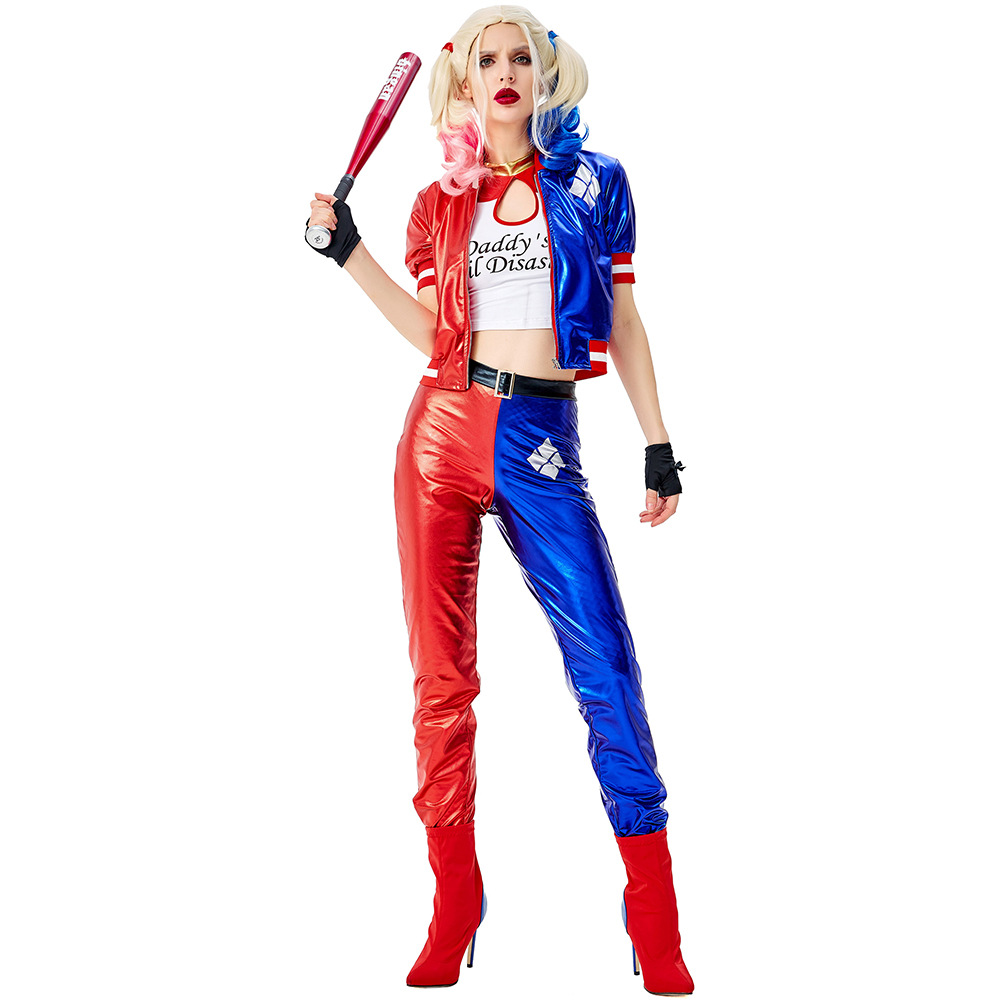 สาวฆ่าตัวตาย Harley ชุดคอสเพลย - Anime Harley Quinn Cosplay บทวิจารณ์และราคา