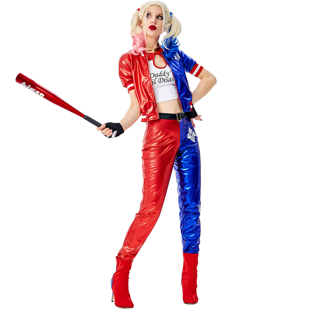 สาวฆ่าตัวตาย Harley ชุดคอสเพลย - Anime Harley Quinn Cosplay บทวิจารณ์และราคา