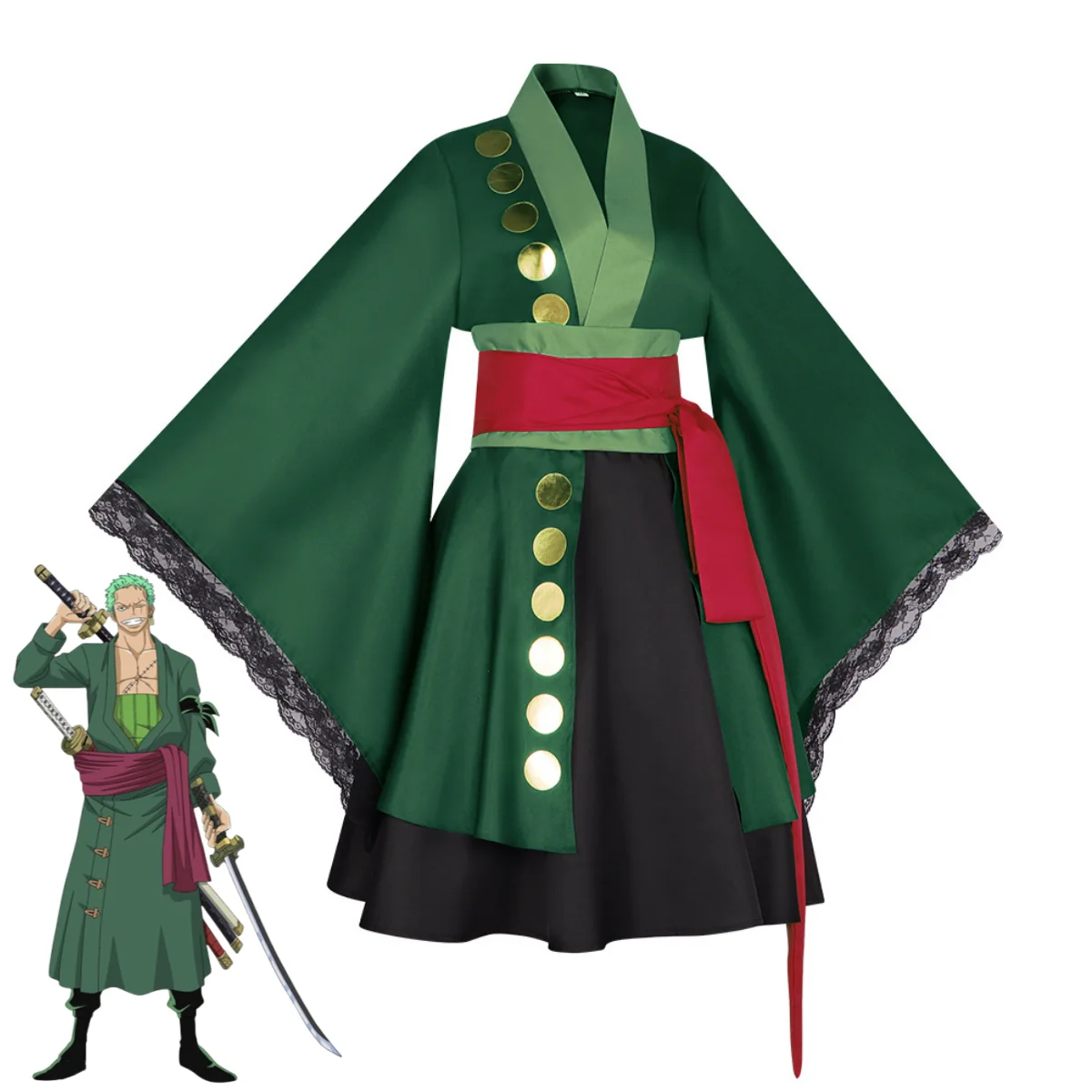 ชุดคอสเพลย์โรโรโนอา โซโล จากอน - Anime Zoro Cosplay Female บทวิจารณ์และราคา
