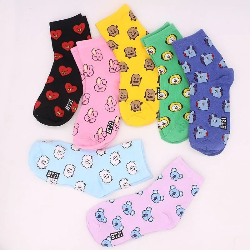 ถุงเท้าการ์ตูน BT21 น่ารัก ถุง - Cosplay Korean Anime บทวิจารณ์และราคา