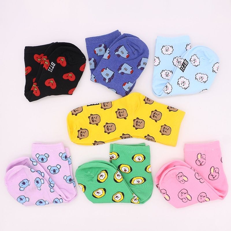 ถุงเท้าการ์ตูน BT21 น่ารัก ถุง - Cosplay Korean Anime บทวิจารณ์และราคา