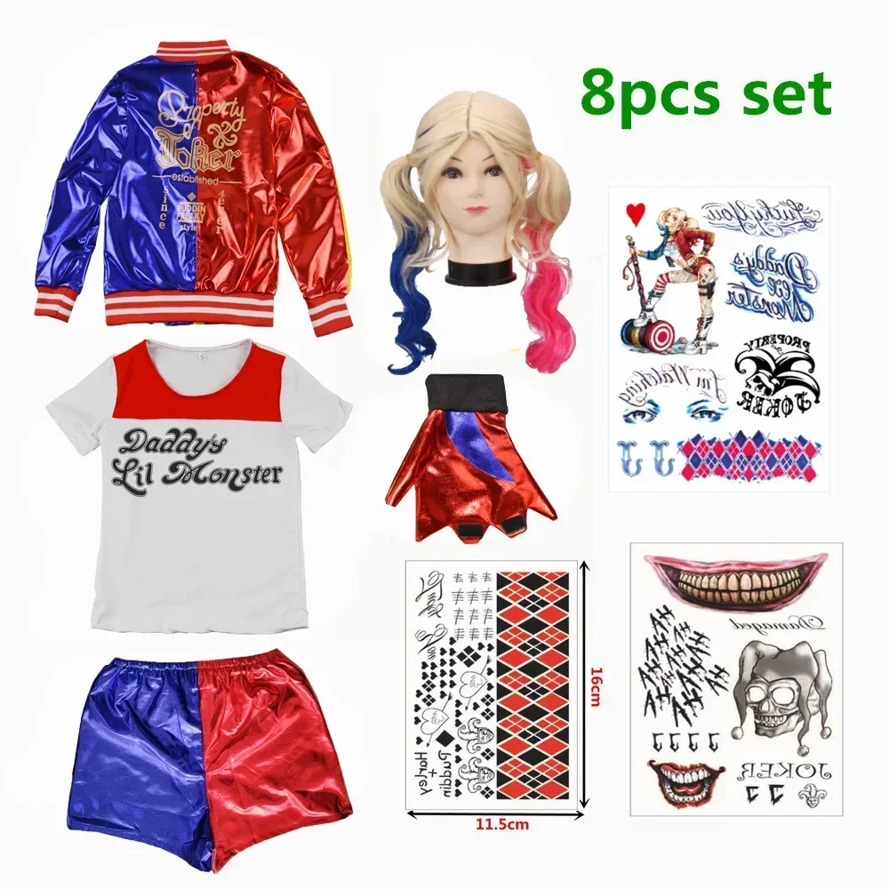 เสื้อยืดควินน์สำหรับเด็กผู้หญิ - Anime Harley Quinn Cosplay บทวิจารณ์และราคา